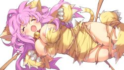 Rule 34 | 1girl, evenicle, game cg, nipples, pink hair, rope, uncensored