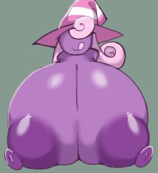Rule 34 | 1girl, breasts, female focus, gigantic breasts, hat, large areolae, mario (series), nintendo, nipples, no humans, paper mario, petronoise, pink hair, smile, solo, super mario bros. 1, super mario rpg, tongue, tongue out, vivian (paper mario), witch hat