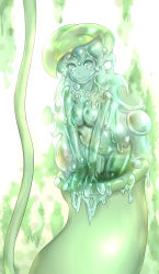 Rule 34 | 1girl, absurdres, carnivorous plant, highres, inutokage, monster girl, nude, original, pitcher plant, plant, plant girl, slime (substance), slime girl, smile, solo