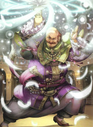 Rule 34 | 1boy, bald, book, bracelet, facial hair, fat, fat man, feathers, fire emblem, fire emblem: path of radiance, fire emblem cipher, haccan, highres, jewelry, magic, male focus, mustache, necklace, nintendo, official art, old, old man, oliver (fire emblem), open mouth, purple eyes, red hair, ring, solo, sparkle