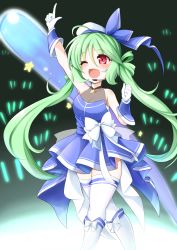 Rule 34 | 1girl, absurdres, audience, azur lane, beret, blue dress, boots, breasts, comet, comet (azur lane), concert, costume, diadem, dress, frills, gloves, glowstick, green hair, hair between eyes, hand up, hat, headphones, headset, highres, idol, idol clothes, index finger raised, kinomiki nobori, long hair, microphone, music, night, one eye closed, open mouth, plaid, plaid ribbon, red eyes, ribbon, singing, small breasts, smile, stage, tailcoat, thighhighs, tilted headwear, white gloves, white thighhighs