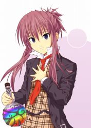 Rule 34 | 00s, 1girl, bad id, bad pixiv id, chikage (sister princess), flask, long hair, mizugame, necktie, purple eyes, purple hair, round-bottom flask, sister princess, solo