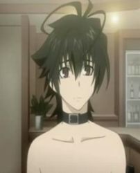 Rule 34 | 00s, black hair, collar, lowres, monochrome factor, red eyes, shadow, topless male