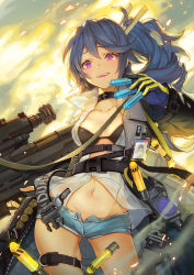 Rule 34 | 1girl, 20mm grenade, 20x30mm grenade, 20x30mm lv heab k167, 20x30mm lv p k168, airburst grenade launcher, airburst round, ammunition, anti-materiel cartridge, assault rifle, bikini, black bikini, blouse, blue hair, blue shorts, blush, bolt-action grenade launcher, bolt action, breasts, buckle, bullpup, burst fire gun, burst fire rifle, cannon cartridge, carbine, character name, clothes pin, coat, collarbone, collared shirt, computerized scope, cooler, cowboy shot, daewoo k11, dropping, dummy round, explosion, explosive, fire, fragmentation grenade, fragmentation warhead, girls&#039; frontline, gloves, grenade, grenade cartridge, grenade launcher, grey coat, groin, gun, hair between eyes, high-explosive airburst round, high-explosive cartridge, highres, holding, holding grenade, holding gun, holding weapon, jewelry, k11 (girls&#039; frontline), large-caliber cartridge, leather choker, long hair, long shirt, looking at viewer, medium breasts, messy hair, military cartridge, multi-weapon, multimeter, multiple-barrel firearm, multiple straps, name tag, navel, open clothes, open coat, open mouth, precision-guided firearm, precision-guided munition, purple eyes, rifle, scope, see-through, shirt, short-barreled rifle, short shorts, shorts, sibyl, side ponytail, sidelocks, sight (weapon), skindentation, smart grenade, smart scope, smile, snap-fit buckle, solo, stomach, subsonic ammunition, swimsuit, telescopic sight, thermal weapon sight, thigh strap, thighs, trench coat, unbuttoned pants, underbarrel assault rifle, underbarrel rifle, weapon, white shirt