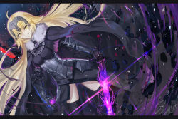 Rule 34 | 1girl, 2018, ahoge, armor, armored dress, black dress, black thighhighs, blonde hair, chain, cosplay, dated, dress, dutch angle, fate (series), floating hair, fur trim, gauntlets, hair between eyes, holding, holding sword, holding weapon, jeanne d&#039;arc (fate), jeanne d&#039;arc (ruler) (fate), jeanne d&#039;arc alter (avenger) (fate), jeanne d&#039;arc alter (avenger) (first ascension) (fate), jeanne d&#039;arc alter (fate), jeanne d&#039;arc alter (fate) (cosplay), long hair, looking at viewer, memekun, signature, smile, solo, standing, sword, thighhighs, very long hair, weapon, yellow eyes