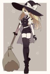 Rule 34 | 1girl, belt, black bow, black eyes, black footwear, black gloves, black shorts, black thighhighs, black vest, blonde hair, blouse, boots, bow, braid, broom, fang, fingerless gloves, full body, gloves, hair between eyes, hair bow, hat, hat bow, highres, holding, holding broom, kirisame marisa, long hair, looking at viewer, open mouth, puffy short sleeves, puffy sleeves, shirt, short sleeves, shorts, solo, star (symbol), thighhighs, touhou, vest, waist bow, white belt, white bow, white shirt, witch hat, xx asui