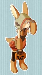 Rule 34 | 1girl, brown eyes, rabbit, candy, food, furry, furry female, halloween, halloween costume, highres, kawasemi27, made in abyss, nanachi (made in abyss), short hair, solo, white hair