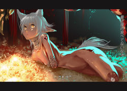 Rule 34 | amputee, animal ears, bone, brown eyes, cannibalism, ero guro, guro, letterboxed, neoteny, nude, pointy ears, quadruple amputee, saliva, silver hair, solo, tail, tattoo, tears, translated