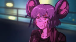 Rule 34 | 1girl, absurdres, animal ears, bandaid, bandaid on face, bandaid on nose, black shirt, blade runner 2049, blood, blood on face, blurry, blurry background, brown jacket, closed mouth, collarbone, commentary, commission, english commentary, expressionless, goslingposting (meme), grey hair, highres, jacket, mouse ears, mouse girl, nazrin, parody, red eyes, scene reference, scratches, shirt, short hair, solo, step arts, touhou, upper body