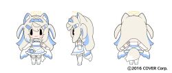 1girl :3 animal_ear_fluff animal_ears asymmetrical_gloves bandaid bandaid_hair_ornament bare_shoulders blue_hair blue_hairband blush_stickers chibi closed_mouth dog_ears dog_girl dog_tail dress elbow_gloves fake_halo fake_horns fuwawa_abyssgard gloves hair_intakes hair_ornament hairband hairclip halo hololive hololive_english horns light_brown_hair long_hair multicolored_hair multiple_views official_art profile shoes simple_background single_elbow_glove snowmya tail thighhighs turnaround two-tone_hair two_side_up very_long_hair virtual_youtuber white_background white_dress white_footwear white_gloves white_thighhighs |_|