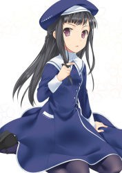 Rule 34 | 1girl, blue pantyhose, twirling hair, hat, mizuki makoto, pantyhose, school uniform, serafuku, solo