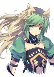 Rule 34 | 1girl, ahoge, animal ears, atalanta (fate), boots, brown hair, cat ears, dyed bangs, fate/apocrypha, fate (series), green hair, highres, multicolored hair, normaland, puffy sleeves, solo, thigh boots, thighhighs, two-tone hair