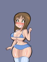 Rule 34 | 1girl, breasts, brown hair, digimon, female focus, large breasts, smile, solo, udagawa aoi