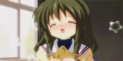 Rule 34 | 1girl, animated, blush, brown hair, clannad, closed eyes, ibuki fuuko, open mouth, smile, tagme, video
