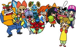 Rule 34 | 13-amp, 5-volt, 5girls, 6+boys, alien, ashley (warioware), ball, beachball, black hair, blue eyes, bow, brown eyes, brown hair, cat, demon, demon horns, demon tail, demon wings, dog, dr. crygor, dress, dribble (warioware), facial hair, flower, flower collar, furry, furry male, green eyes, hair bow, hair flower, hair ornament, highres, horns, looking at viewer, lulu (warioware), mike (warioware), multiple boys, multiple girls, mustache, nintendo, official art, one eye closed, open mouth, orange hair, orbulon, penny crygor, red (warioware), red bow, red dress, red eyes, robot, spitz, sunglasses, surfboard, tail, third-party source, warioware, warioware: move it!, wings
