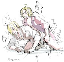 Rule 34 | 2boys, age difference, anal, blonde hair, blue eyes, dash10, eizen (tales), incest, male focus, male penetrated, multiple boys, sex, tagme, tales of (series), tales of berseria, yaoi