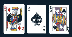 Rule 34 | 2girls, :&lt;, ace (playing card), ace of spades, alternate costume, bat wings, blue background, book, bow, card, character playing cards, fang, fingernails, hat, hat bow, holding, holding book, king (playing card), king of diamonds, laevatein, long hair, magic circle, multiple girls, patchouli knowledge, playing card, pointy ears, queen (playing card), queen of clubs, remilia scarlet, robe, sharp fingernails, simple background, smile, spade (shape), symmetry, touhou, uruo, wings