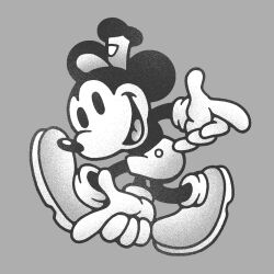 Rule 34 | 1boy, :d, disney, drew wise, grey background, greyscale, mickey mouse, monochrome, open mouth, pointing, shoes, smile, solo, sonic (series), sonic adventure, sonic adventure pose, steamboat willie