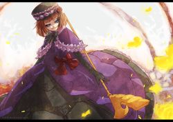 Rule 34 | 07th expansion, 1girl, bad id, bad pixiv id, blue eyes, bow, bug, butterfly, dress, elbow gloves, eva beatrice, evil grin, evil smile, female focus, flower, gloves, gradient background, grin, hat, ian olympia, insect, letterboxed, no naku koro ni (series), orange hair, ribbon, rose, smile, solo, staff, umineko no naku koro ni, white background