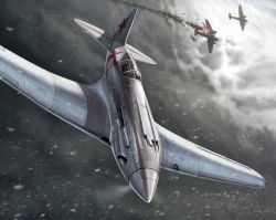 Rule 34 | aircraft, airplane, cloud, damaged, mig-3, military, same (carcharodon), smoke, tagme, world war ii