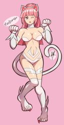 Rule 34 | 1girl, animal ears, artist name, breasts, cat ears, cat tail, cleavage, felicia (fire emblem), felicia (vampire), fire emblem, fire emblem fates, highres, medium breasts, midriff, nintendo, raydango, solo, tail, vampire (game)