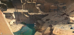 Rule 34 | 1boy, assassin&#039;s creed: origins, assassin&#039;s creed (series), bare tree, bayek, bush, cliff, cloak, commentary request, darkhikari, day, desert, egyptian, from above, from behind, full body, highres, outdoors, platform, pond, rock, scenery, shield, solo, standing, stone, tree, ubisoft, water, watermark, white cloak, wood, wooden bridge