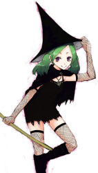 Rule 34 | 1girl, black hat, green hair, hat, purple eyes, shikai, shikai (iesiki 56), solo, witch, witch hat
