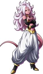 Rule 34 | 1girl, absurdres, alternate form, android 21, ankle boots, bandai namco, black nails, black sclera, boots, colored sclera, colored skin, detached sleeves, dragon ball, dragon ball fighterz, full body, harem pants, high heel boots, high heels, highres, light purple hair, looking at viewer, majin (race), majin android 21, messy hair, nail polish, navel, official art, pants, pink skin, pointing, pointing at viewer, red eyes, smile, solo, stomach, tail, transparent background