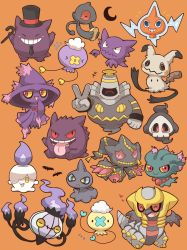 Rule 34 | &gt; &lt;, &gt;o&lt;, . ., 2027 (submarine2027), :3, ^ ^, alternate color, banette, bat (animal), blue eyes, cane, chandelure, chibi, closed eyes, clothed pokemon, colored sclera, commentary request, creatures (company), crescent, drifloon, dusknoir, duskull, fangs, fire, flying sweatdrops, game freak, gen 1 pokemon, gen 2 pokemon, gen 3 pokemon, gen 4 pokemon, gen 5 pokemon, gen 6 pokemon, gen 7 pokemon, gengar, giratina, giratina (altered), grin, hat, haunter, heart, highres, horns, legendary pokemon, litwick, mega banette, mega pokemon, mimikyu, misdreavus, mismagius, necktie, nintendo, no humans, notice lines, one eye closed, open mouth, orange background, pokemon, pokemon (creature), red eyes, red sclera, rotom, rotom (normal), shaded face, shiny pokemon, shuppet, single horn, smile, teeth, tongue, tongue out, top hat, v, yamask, yellow eyes, yellow sclera, zipper