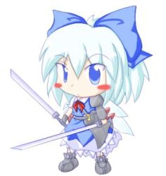 Rule 34 | 1girl, advent cirno, chibi, cirno, female focus, full body, lowres, solo, standing, touhou
