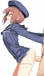 Rule 34 | 10s, 1girl, animated, animated gif, ass, bottomless, closed eyes, hat, kantai collection, kumadano, looping animation, sex, short hair, ugoira, uncensored, z3 max schultz (kancolle)