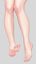Rule 34 | 1girl, barefoot, feet, feet only, foot focus, grey background, head out of frame, mignon, original, oshiego-chan (mignon), simple background, solo, toenails, toes