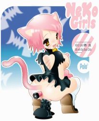 Rule 34 | 1girl, anal, anal object insertion, animal ears, anus, artist name, ass, bell, black dress, bottomless, breasts, breasts out, cat ears, cat tail, clothing cutout, dildo, dildo riding, double penetration, dress, female masturbation, heart, heart cutout, large breasts, large insertion, looking at viewer, looking back, masturbation, multiple penetration, nipples, no bra, no panties, object insertion, open mouth, outline, pink hair, polo, puffy nipples, pussy juice, pussy juice trail, sex toy, shoes, short dress, short hair, sitting, smile, socks, solo, spiked dildo, squatting, tail, text focus, vaginal, vaginal object insertion, vibrator, white socks