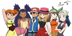 Rule 34 | 1boy, ash ketchum, bandana, blue hair, creatures (company), dawn (pokemon), game freak, hat, iris (pokemon), may (pokemon), misty (pokemon), multiple girls, nintendo, orange hair, pokemon, pokemon (anime), pokemon bw (anime), pokemon dppt (anime), pokemon rse (anime), pokemon xy (anime), purple hair, serena (pokemon), yxyyxy