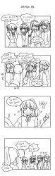 Rule 34 | !, 10s, 4koma, 5girls, ?, artist request, blush, body switch, braid, comic, covering face, embarrassed, feelition, french braid, greyscale, hair ribbon, hands up, highres, jewelry, kimi no na wa., korean text, long hair, miyamizu mitsuha, monochrome, multiple girls, multiple persona, necklace, open mouth, pendant, personality switch, ponytail, ribbon, school uniform, short hair, sparkle, star (symbol), star necklace, sweatdrop, tachibana taki, translation request, wavy mouth