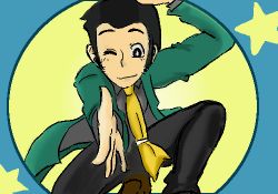 Rule 34 | 1boy, arsene lupin iii, black hair, castle of cagliostro, formal, lowres, lupin iii, star (symbol), suit, tagme