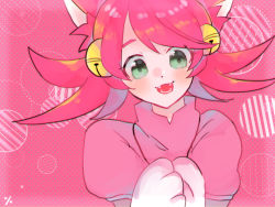Rule 34 | 1girl, animal ears, bell, cat ears, fang, gloves, green eyes, highres, mad mew mew, magical girl, pink hair, undertale, white gloves