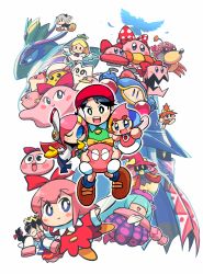 Rule 34 | 6+girls, :&gt;, :3, adeleine, angel (kirby), animal ears, armor, beret, bird, black dress, black hair, blonde hair, blue bow, blue bowtie, blue eyes, blue hair, blue legwear, blush, blush stickers, bouncy (kirby), bouncy sis (kirby), bow, bowtie, boxy (kirby), braid, broom, broom riding, brown footwear, buttons, chuchu (kirby), claycia, closed eyes, commentary request, crown, drawcia, dress, dyna blade, elline (kirby), fairy wings, feathers, female gooey (kirby), fish, flower, flower on head, glasses, goggles, green dress, green eyes, grey hair, hair bow, hair flower, hair ornament, hair over eyes, hair ribbon, halo, hands in opposite sleeves, hat, hat bow, highres, iron mam, keke (kirby), kirby&#039;s dream land 2, kirby&#039;s dream land 3, kirby: planet robobot, kirby: triple deluxe, kirby (series), kirby 64, kirby and the rainbow curse, kirby canvas curse, kirby squeak squad, lalala (kirby), long sleeves, looking at viewer, mine (kirby), mrs. moley, multicolored hair, multiple girls, nintendo, nyupun (kirby), one eye closed, open mouth, orange hair, pac-man eyes, paintra, pick (kirby), pink bow, pink hair, pink scarf, pitch mama, polearm, polka dot, polka dot bow, purple hat, queen sectonia, rariatto (ganguri), rayman limbs, red bow, red dress, red hat, red ribbon, ribbon, ribbon (kirby), ripple star queen, round eyewear, scarf, shiro (kirby), shoes, simple background, sleeves past wrists, smile, spear, susie (kirby), tress ribbon, twin braids, weapon, white background, white dress, white wings, wings, witch hat, yariko (kirby), yellow bow, yellow eyes, yellow footwear