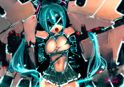 Rule 34 | 1girl, aqua hair, bad id, bad pixiv id, breasts, hatsune miku, highres, large breasts, long hair, open mouth, rondo bell, solo, twintails, vocaloid