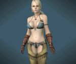 Rule 34 | 1girl, 3d, animated, bikini, blonde hair, breast expansion, breasts, chaps, cowboy hat, demento, fiona belli, gloves, navel, swimsuit, video, walking, video