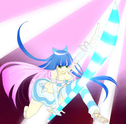 Rule 34 | 10s, breasts, cleavage, panty &amp; stocking with garterbelt, smile, stocking (psg), stripes i &amp; ii, sword, weapon