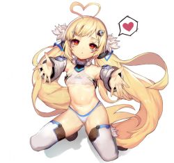 Rule 34 | 1girl, :o, ahoge, azur lane, bad id, bad pixiv id, bare shoulders, blonde hair, blush, breasts, character name, commentary, cotn7806, crop top, detached sleeves, eldridge (azur lane), facial mark, full body, heart, heart ahoge, long hair, long sleeves, looking at viewer, navel, outstretched arms, panties, parted lips, puffy long sleeves, puffy sleeves, reaching, reaching towards viewer, red eyes, revision, small breasts, solo, spoken heart, squatting, thighhighs, twintails, underwear, very long hair, white background, white panties, white thighhighs