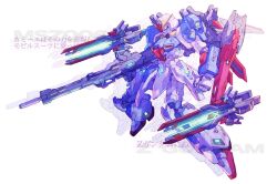 Rule 34 | beam rifle, commentary request, energy gun, gun, gundam, holding, holding gun, holding weapon, mecha, mecha focus, mobile suit, nakayama tooru, no humans, robot, science fiction, simple background, v-fin, weapon, white background, zeta gundam, zeta gundam (mobile suit)