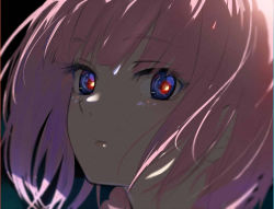 Rule 34 | 1girl, braid, close-up, commentary, expressionless, floating hair, isshiki (ffmania7), kaf (kamitsubaki studio), kamitsubaki studio, looking at viewer, medium hair, multicolored eyes, pink hair, portrait, side braid, solo, symbol-only commentary, upper body, virtual youtuber, yellow pupils