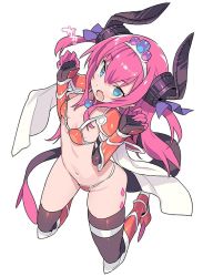 Rule 34 | 1girl, armor, bikini armor, blade (galaxist), blue eyes, blush, commentary request, dragon tail, elizabeth bathory (brave) (fate), elizabeth bathory (fate), elizabeth bathory (fate), fang, fate/grand order, fate (series), horns, long hair, loose bikini, open mouth, red armor, red hair, simple background, skin fang, solo, tail, white background