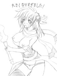 Rule 34 | 1990s (style), 1girl, bad id, bad pixiv id, breasts, final fantasy, final fantasy iv, greyscale, ichimedoo, large breasts, monochrome, open clothes, open shirt, retro artstyle, rydia (ff4), shirt, simple background, sketch, solo, thighhighs