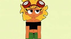 Rule 34 | 1girl, animated, black gloves, blonde hair, flower, gloves, goggles, goggles on head, lowres, sunflower, tagme, video