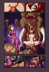Rule 34 | ahegao, animal ears, arthropod girl, breasts, brown hair, cat ears, cat girl, cat tail, corruption, cum, cum in pussy, cum on body, dahs, highres, hydralisk, medium breasts, monster, nathy, petite, short hair, small breast, tail, thighs