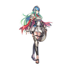 Rule 34 | 1girl, absurdres, anbe yoshirou, armor, breastplate, breasts, cape, capelet, closed mouth, commentary request, elbow gloves, fingerless gloves, fire emblem, fire emblem: path of radiance, fire emblem: radiant dawn, fire emblem heroes, gloves, green eyes, grey hair, helmet, highres, knee pads, lips, long hair, looking at viewer, medium breasts, nephenee (fire emblem), nintendo, official art, pelvic curtain, shield, shoulder armor, simple background, skirt, solo, thigh strap, thighhighs, toeless footwear, toenails, toes, white background, zettai ryouiki