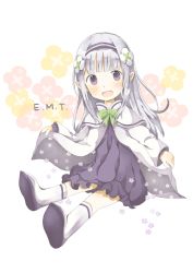 Rule 34 | 10s, 1girl, :d, absurdres, aged down, alternate hairstyle, bad id, bad pixiv id, blunt bangs, blush, boots, bow, character name, child, cloak, commentary request, dress, emilia (re:zero), floral background, flower, flower (symbol), frilled dress, frills, green bow, hair flower, hair ornament, hair ribbon, highres, holding, holding clothes, knee boots, layered clothes, long hair, looking at viewer, on floor, open mouth, pointy ears, purple dress, purple eyes, purple ribbon, re:zero kara hajimeru isekai seikatsu, ribbon, rose, sidelocks, silver hair, smile, solo, striped legwear, white background, white cloak, white flower, white footwear, white legwear, white rose, x hair ornament, yuno (suke yuno)